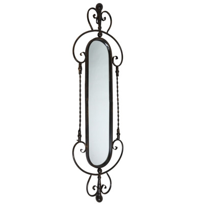 MIRROR 11.5X1X35  VERITACAL WALL IRON/MDF WOOD