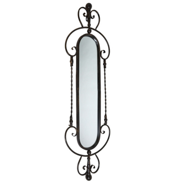 MIRROR 11.5X1X35  VERITACAL WALL IRON/MDF WOOD