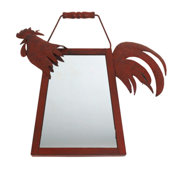 MIRROR 22X1.5X23.5 ROOSTER METAL/GLASS/MDF WOOD