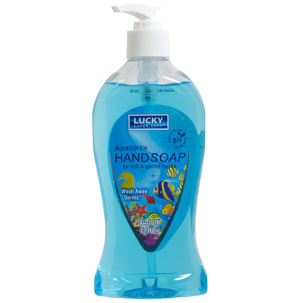 SOAP LIQUID 13.5OZ CLEAR AQUAMARINE LUCKY SOAP LIQUID 13.5OZ CLEAR AQUAMARINE LUCKY
