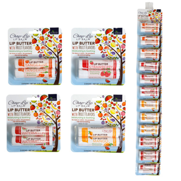 LIP BALM 2PK BLISTER PACK 4ASSORTED 4-12PC MERCH CLIPS LIP BALM 2PK BLISTER PACK 4ASSORTED 4-12PC MERCH CLIPS