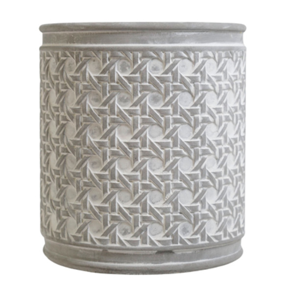 UTENSIL CROCK 6.8IN BAMBOO EMBOSSED GRAY UTENSIL CROCK 6.8IN BAMBOO EMBOSSED GRAY