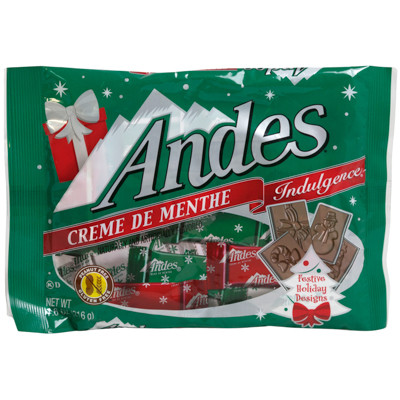 ANDES CREME DE MENTHE HOLIDAY BAG 7.6 OZ COUNTER DISPLAY