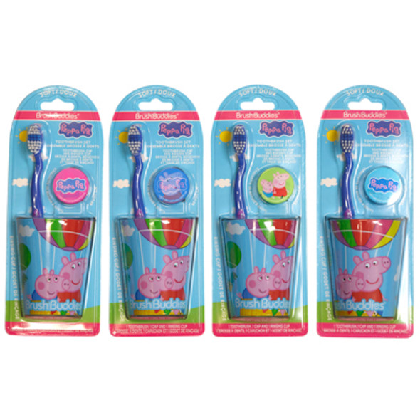 TOOTHBRUSH GIFT SET PEPPA PIG 3PC SET TOOTHBRUSH, CUP, CAP