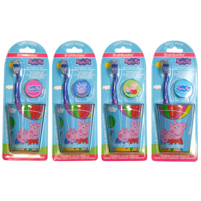 TOOTHBRUSH GIFT SET PEPPA PIG 3PC SET TOOTHBRUSH, CUP, CAP