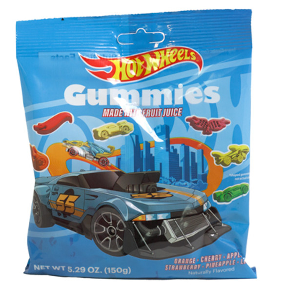 HOT WHEELS GUMMIES 5.25 OZ PEG BAG IN 12PC COUNTER DISPLAY HOT WHEELS GUMMIES 5.25 OZ PEG BAG IN 12PC COUNTER DISPLAY