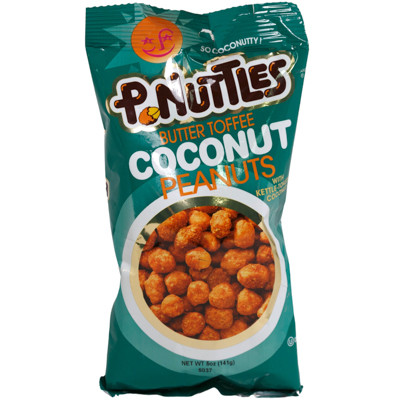 PNUTTLES BUTTER TOFFEE COCONUT PEANUTS 5 OZ PEG BAG
