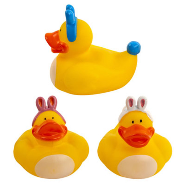 EASTER NOVELTY DUCK 4 AST COLORS IN 36PC PDQ 4X3.5X3IN W/EASTER HT