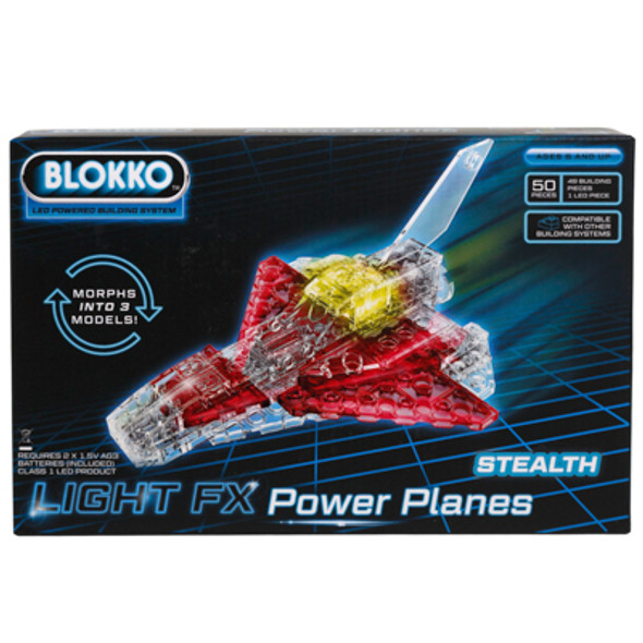 TOY AIRPLANES 3IN1 LIGHT FX MODELS/1LED BLOCK BLOKKO BOXED *15.00*