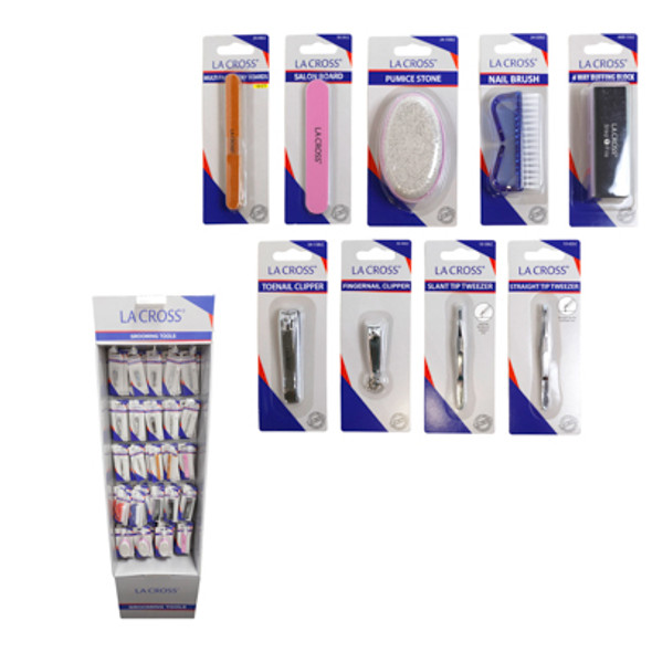 NAIL IMPLEMENTS LACROSS 9ASSORTED 138PC FLOOR DISPLAY