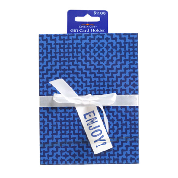 GIFT CARD HOLDER ENJOY UNIVERSAL BOX BLUE WEAVE PP$2.99 GIVE-A-GIFT