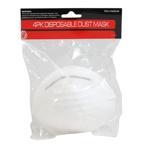 DISPOSABLE DUST MASK 4PK NON-MEDICAL HARDWARE PBH DISPOSABLE DUST MASK 4PK NON-MEDICAL HARDWARE PBH
