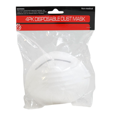 DISPOSABLE DUST MASK 4PK NON-MEDICAL HARDWARE PBH