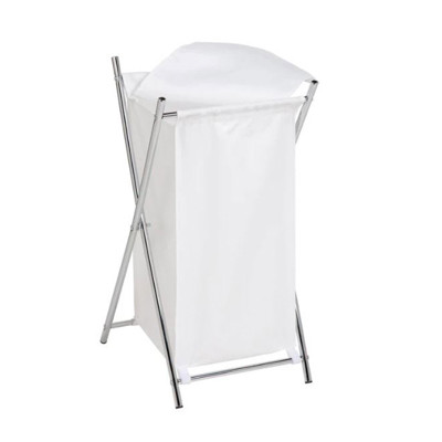 FOLDING HAMPER 32.7X5.2X3 WHITE/CHROME BROWN BOX