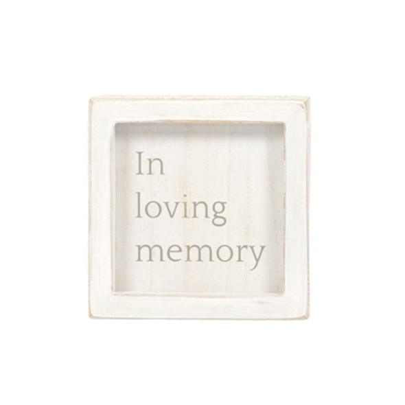 WALL ART 5X5X1.5 IN LOVING MEMORY GRAY/WHITE WOOD (5.00)