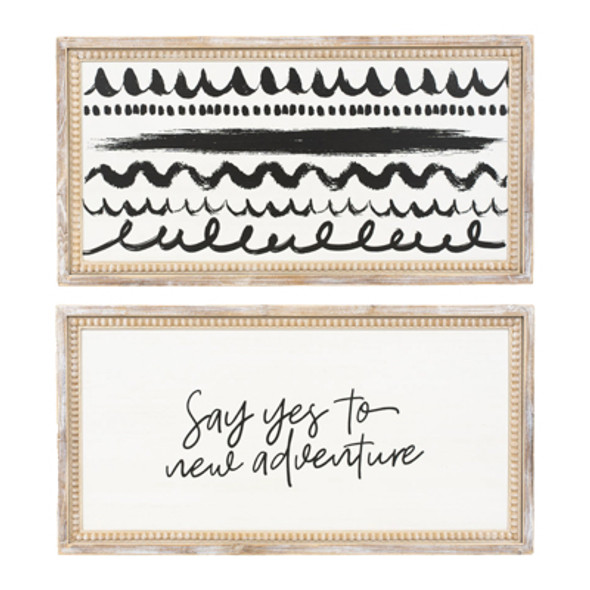 WALL ART 32X16X1.5 REVERSIBLE ADVENTURE BLACK/WHITE/NEUTRAL BEADED WOOD(40.00) WALL ART 32X16X1.5 REVERSIBLE ADVENTURE BLACK/WHITE/NEUTRAL BEADED WOOD(40.00)