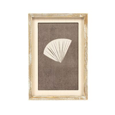WALL ART 9X13X1.5 FAN BROWN/CREAM WOOD (11.00)