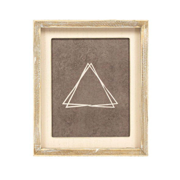 WALL ART 9X10X1.5 TRIANGLE BROWN/CREAM WOOD (10.00)