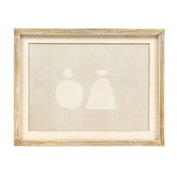 WALL ART 14X11X1.5 VASE WHITE/BROWN/CREAM WOOD (14.00)