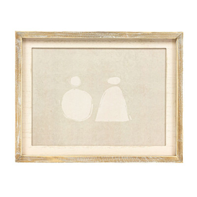 WALL ART 14X11X1.5 VASE WHITE/BROWN/CREAM WOOD (14.00)