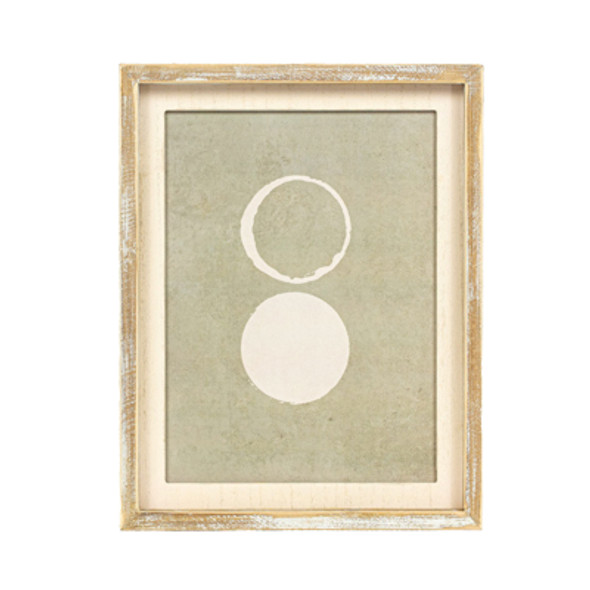 WALL ART 11X14X1.5 CIRCLE GREEN/BROWN/CREAM WOOD (14.00)