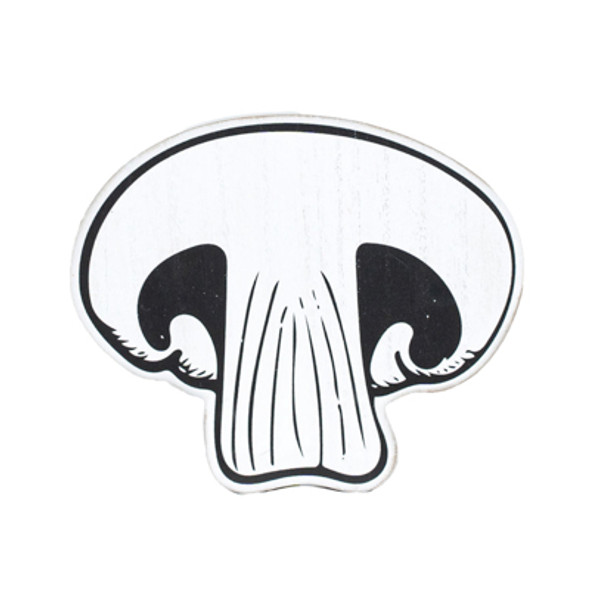 TABLETOP ART 7X6X1 MUSHROOM CUTOUT WHITE/BLACK WOOD (4.00)