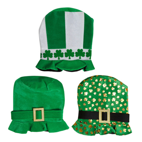 TOP HAT ST PATS VELVET DELUXE ADULT SIZE 3AST 10X12IN/HT/JHOOK
