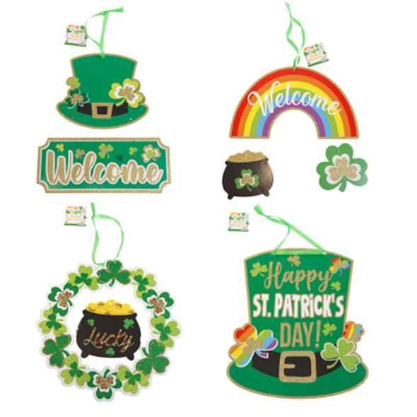 ST.PATRICK HANGING DECOR 4AST/PAPER STPAT HT