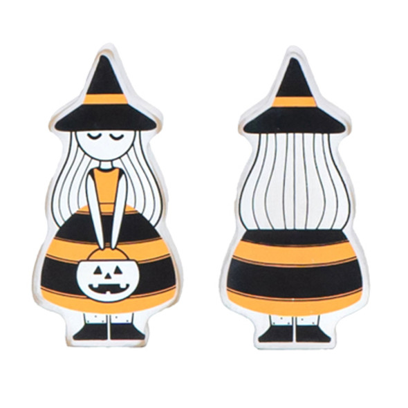 TABLETOP DECOR 3X6X1 REVERSIBLE WITCH CUTOUT WOOD  (4.00)