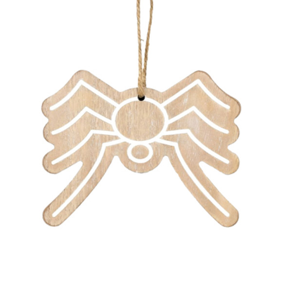 ORNAMENT 5X4X.25 SPIDER NEUTRAL/WHITE WOOD (3.00) ORNAMENT 5X4X.25 SPIDER NEUTRAL/WHITE WOOD (3.00)