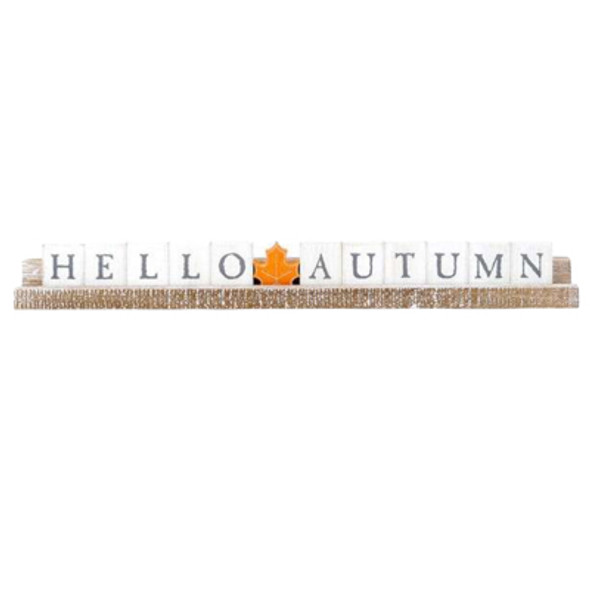 TABLETOP DECOR 20X2X1 HELLO AUTUM LEDGIE KIT WHITE/GRAY/ORANGE/NEUTRAL WOOD (6.00) TABLETOP DECOR 20X2X1 HELLO AUTUM LEDGIE KIT WHITE/GRAY/ORANGE/NEUTRAL WOOD (6.00)