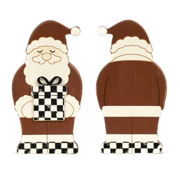 TABLETOP DECOR 3X6X1 REVERSIBLE SANTA CHUNKY CUTOUT WOOD (5.00) TABLETOP DECOR 3X6X1 REVERSIBLE SANTA CHUNKY CUTOUT WOOD (5.00)