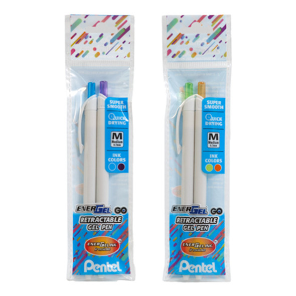 PENS 2CT PENTEL ASSORTED COLOR INK ENERGEL RETRACTABLE .7MM PENS 2CT PENTEL ASSORTED COLOR INK ENERGEL RETRACTABLE .7MM