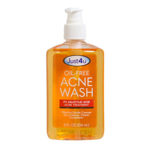 ACNE WASH 8OZ 2%SALICYLIC ACID JUST4U - EXPIRY 02-15-2026