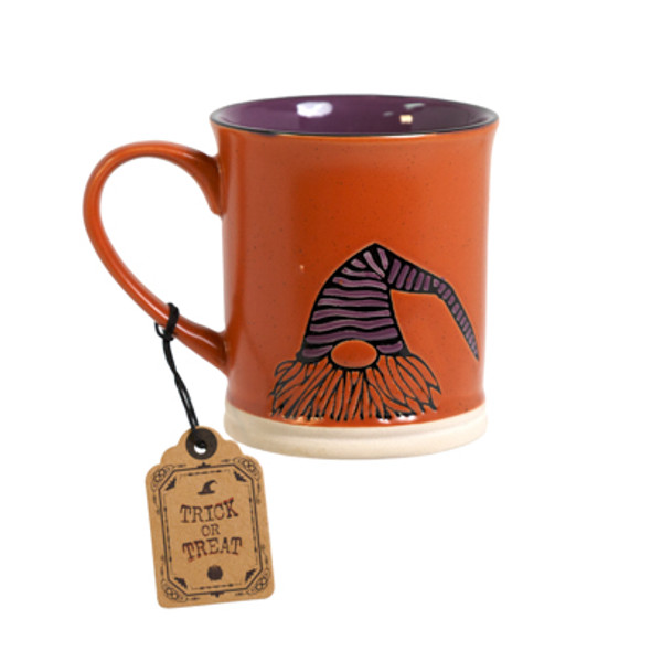 MUG 16OZ GNOME HAT STRIPE ORANGE/PURPLE MUG 16OZ GNOME HAT STRIPE ORANGE/PURPLE