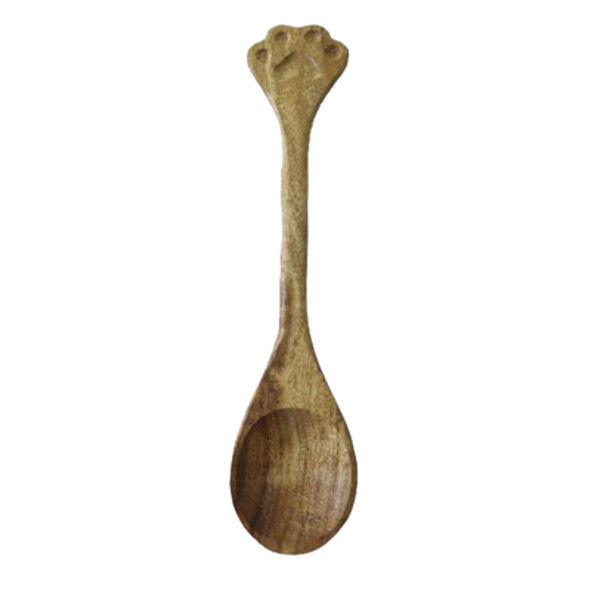 SPOON 12.75X2.5 PAW CARVED ACACIA WOOD