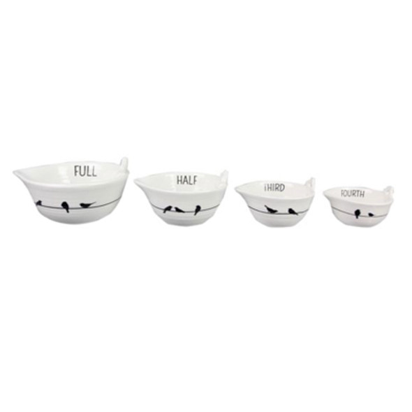 MEASURING CUP SET 3AST 4.33X4.33 BIRD DESIGN CERAMIC