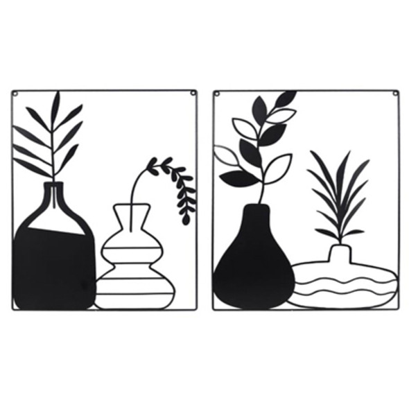 WALL ART 2AST 14.5X19.75  PLANTED METAL