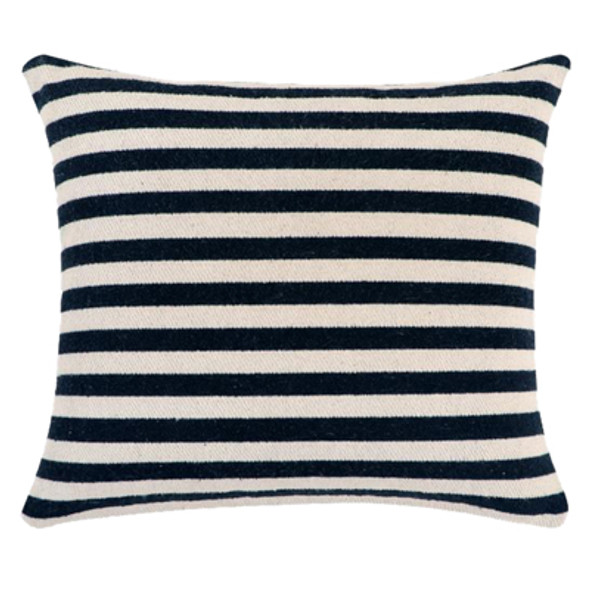 PILLOW 18X18 STIPES BLACK/WHITE COTTON