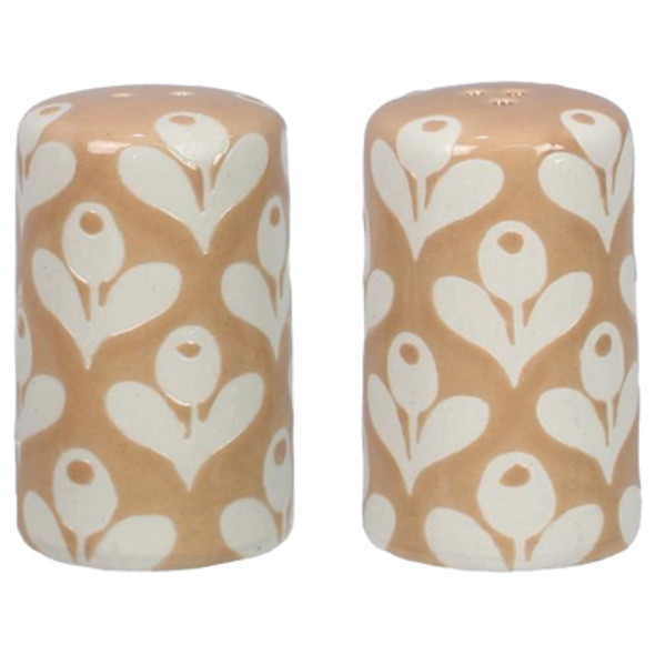 SALT & PEPPER 2PC SET NATURAL WHITE STONEWARE