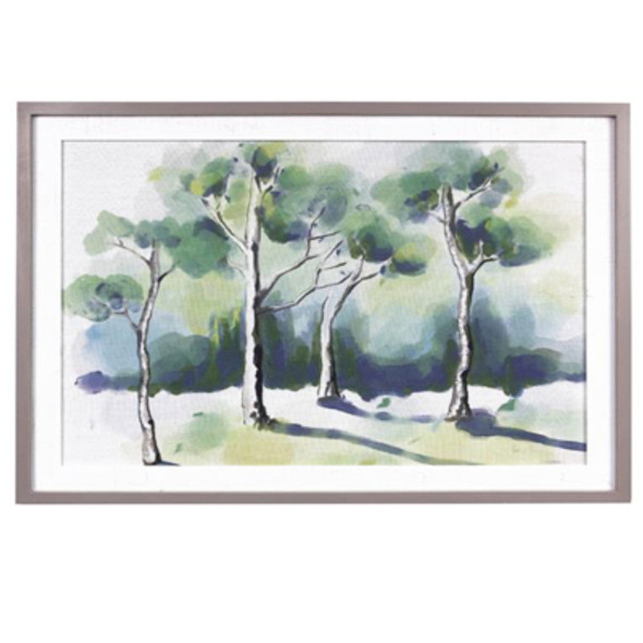 WALL ART 24X75 BLUE WALL WOOD FRAMED