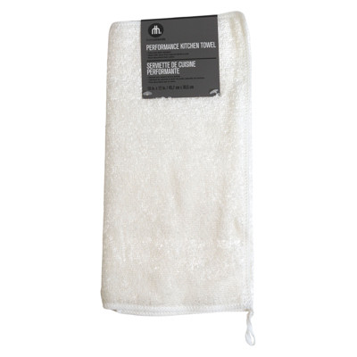 PERFORMANCE KITCHEN TOWEL BAMBOO WHITE 18 X 12 PEGGABLE