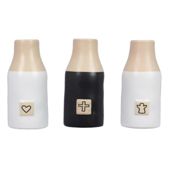 VASE 3AST 1.81X1.81X4.53 INSPIRATIONAL CERAMIC VASE 3AST 1.81X1.81X4.53 INSPIRATIONAL CERAMIC