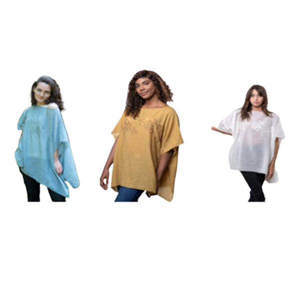 PONCHO 3AST 35X28 EMBROIDERED BLUE/YELLOW/WHITE PONCHO 3AST 35X28 EMBROIDERED BLUE/YELLOW/WHITE
