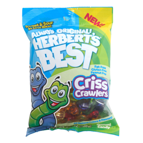 HERBERTS BEST CRISS CRAWLER GUMMIES 3.5 OZ PEG BAG HERBERTS BEST CRISS CRAWLER GUMMIES 3.5 OZ PEG BAG