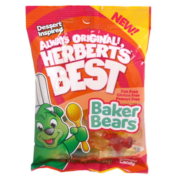 HERBERTS BEST BAKER BEARS GUMMIES 3.5 OZ PEG BAG HERBERTS BEST BAKER BEARS GUMMIES 3.5 OZ PEG BAG