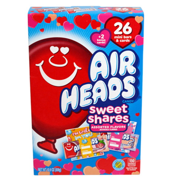 AIRHEADS MINT BARS IN 26 VALENTINE EXCHANGE BOXES WITH CARDS PDQ