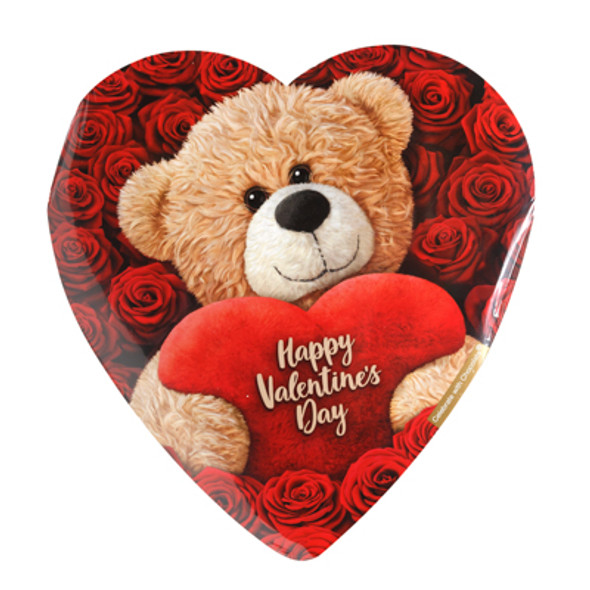 VALENTINE CANDY PLUSH BEAR PHOTO 6 OZ CHOCOLATEIN HEART BOX PDQ