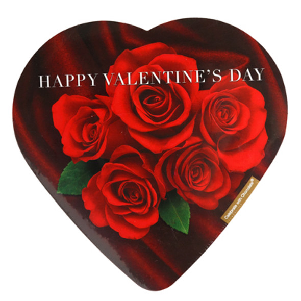VALENTINE CANDY ROSE PHOTO 3.2 OZ CHOCOLATE HEART BOX IN PDQ