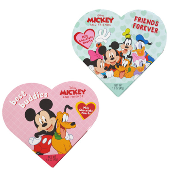 MICKEY/MINNIE CRISPY CHOCOLATY HEART BOX 1.6 OZ IN COUNTER DISPLAY